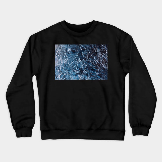 Winter Frosty Snowflake Close-Up Crewneck Sweatshirt by blueduckstuff